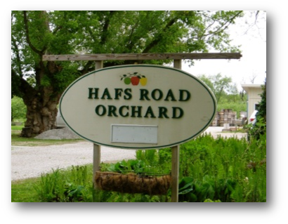 Hafs Road Orchard Sign